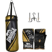 Image of Lonsdale Club Junior Punch Bag and Glove Set BlackGold