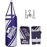 Image of Lonsdale Club Junior Punch Bag and Glove Set WhitePurple
