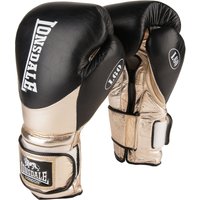 Image of Lonsdale L60 Hook and Loop Leather Training Gloves BlackGold 14oz