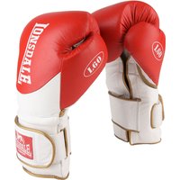 Image of Lonsdale L60 Hook and Loop Leather Training Gloves RedWhite 18oz