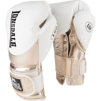Image of Lonsdale L60 Hook and Loop Leather Training Gloves WhiteGold 18oz